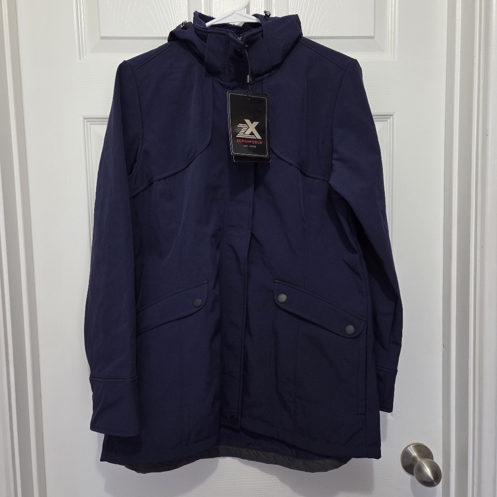 ZeroXposur women's all season Softshell Full Zip Navy Blue jacket Size Medium